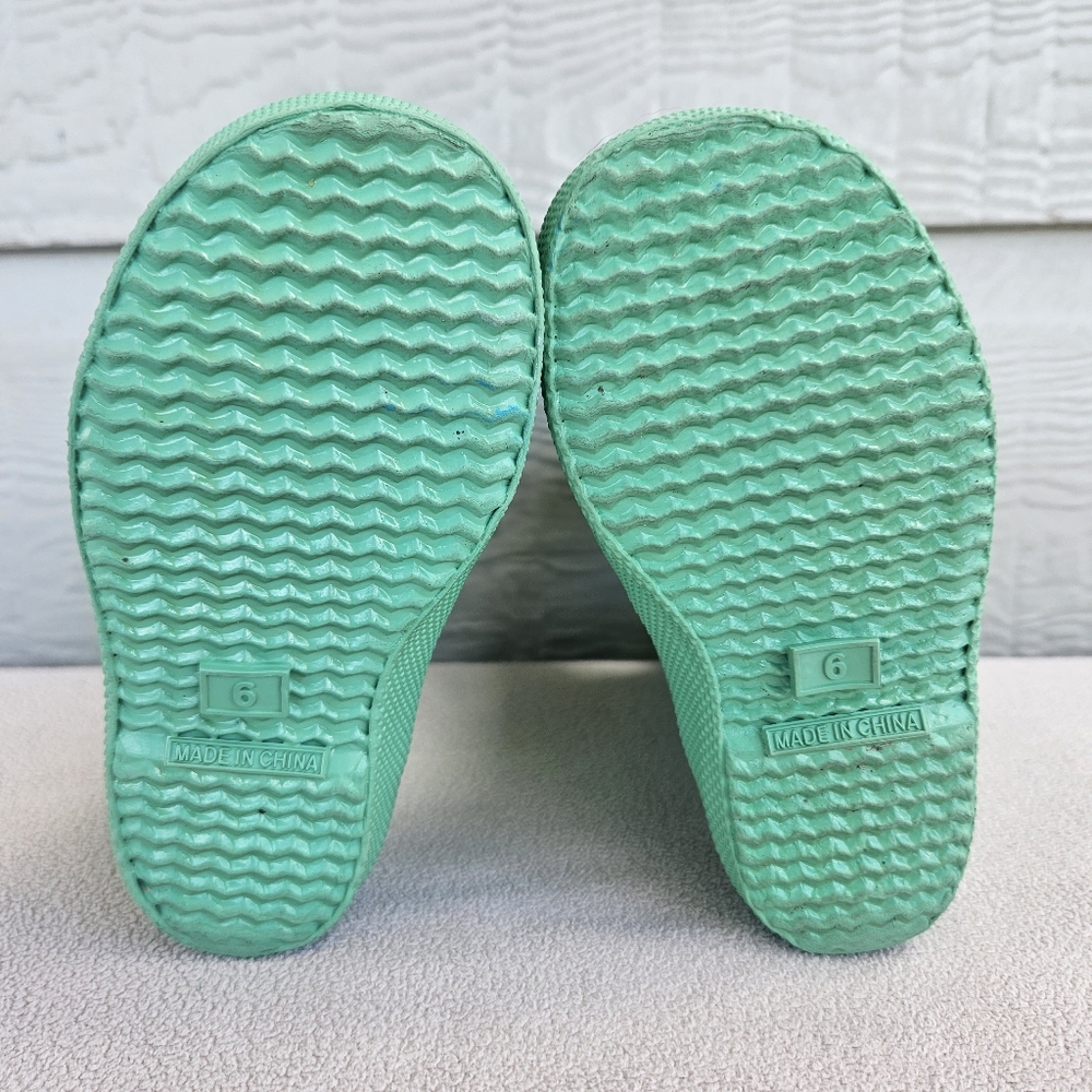 Hunter Classic Pull On Rain Boots Toddler Girl SZ 7 US Green Mint Waterproof - Picture 9 of 12
